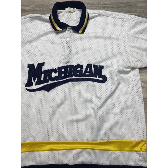 Vintage Weekend USA 2XL Michigan Wolverines Polo Mesh Jersey 90’s Rugby - Picture 2 of 6